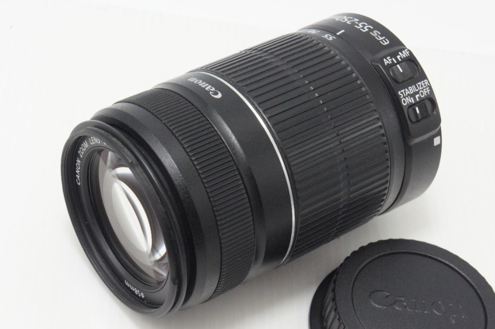 良品 Canon キヤノン EF-S 55-250mm F4-5.6 IS II APS-C ズームレンズ 260708aa