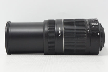 良品 Canon キヤノン EF-S 55-250mm F4-5.6 IS II APS-C ズームレンズ 260708aa