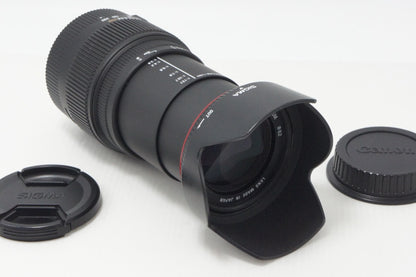 良品 SIGMA シグマ 18-200mm F3.5-6.3 II DC OS HSM Canon キヤノン EFマウント APS-C ズームレンズ フード付 260708ah