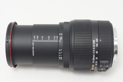 良品 SIGMA シグマ 18-200mm F3.5-6.3 II DC OS HSM Canon キヤノン EFマウント APS-C ズームレンズ フード付 260708ah