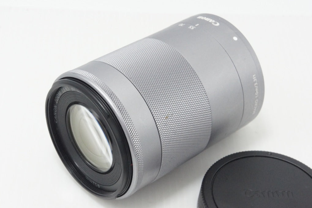 良品 Canon キヤノン EF-M 55-200mm F4.5-6.3 IS STM シルバー APS-C EF-Mマウント ズームレンズ 260708o