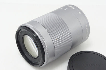 良品 Canon キヤノン EF-M 55-200mm F4.5-6.3 IS STM シルバー APS-C EF-Mマウント ズームレンズ 260708o