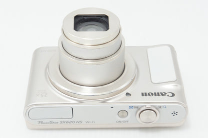 美品 Canon キヤノン PowerShot SX620 HS コンパクトデジタルカメラ ホワイト 260708u