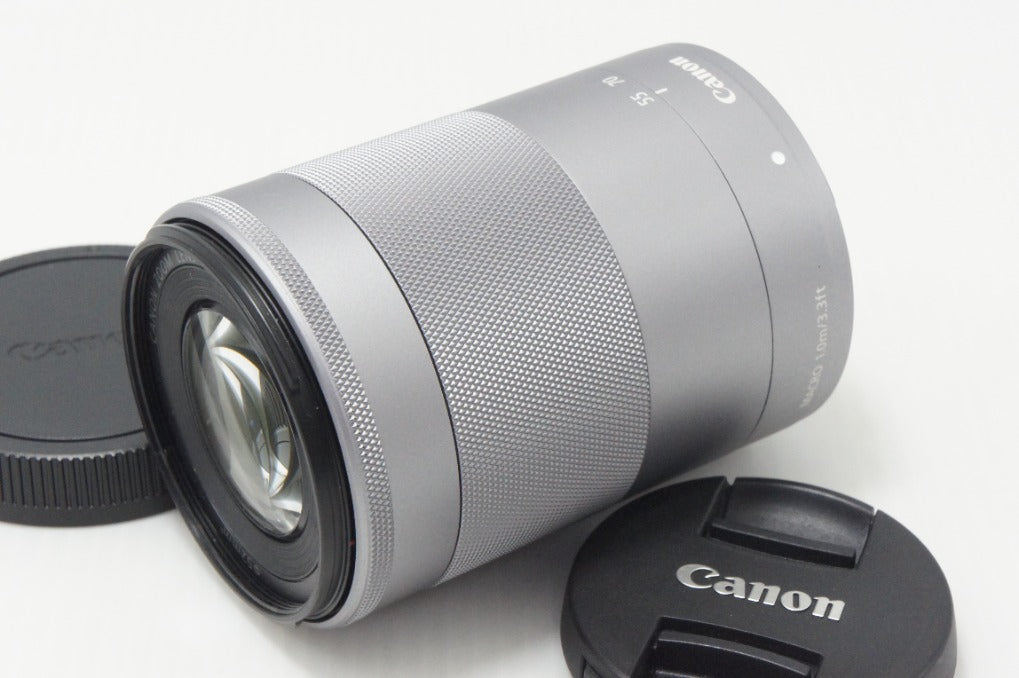 美品 Canon キヤノン EF-M 55-200mm F4.5-6.3 IS STM シルバー EF-Mマウント APS-C ズームレンズ 260710m