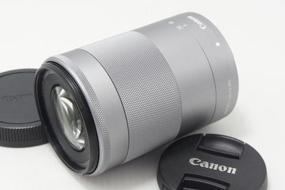 美品 Canon キヤノン EF-M 55-200mm F4.5-6.3 IS STM シルバー EF-Mマウント APS-C ズームレンズ 260710m