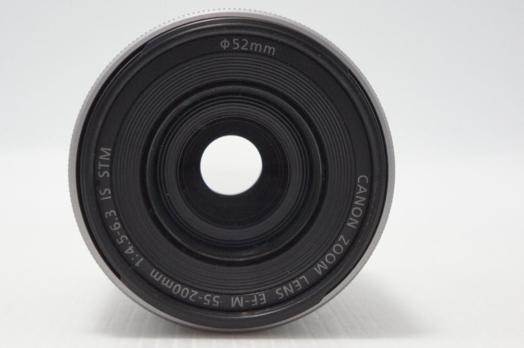 美品 Canon キヤノン EF-M 55-200mm F4.5-6.3 IS STM シルバー EF-Mマウント APS-C ズームレンズ 260710m