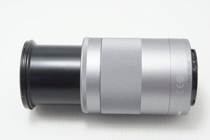 美品 Canon キヤノン EF-M 55-200mm F4.5-6.3 IS STM シルバー EF-Mマウント APS-C ズームレンズ 260710m