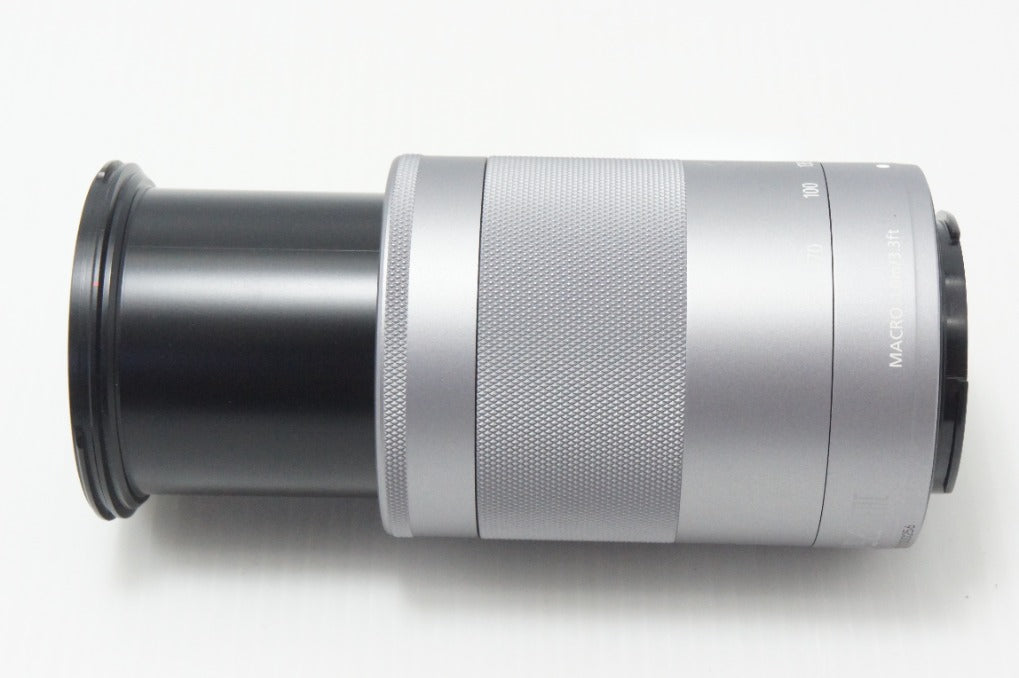 美品 Canon キヤノン EF-M 55-200mm F4.5-6.3 IS STM シルバー EF-Mマウント APS-C ズームレンズ 260710m