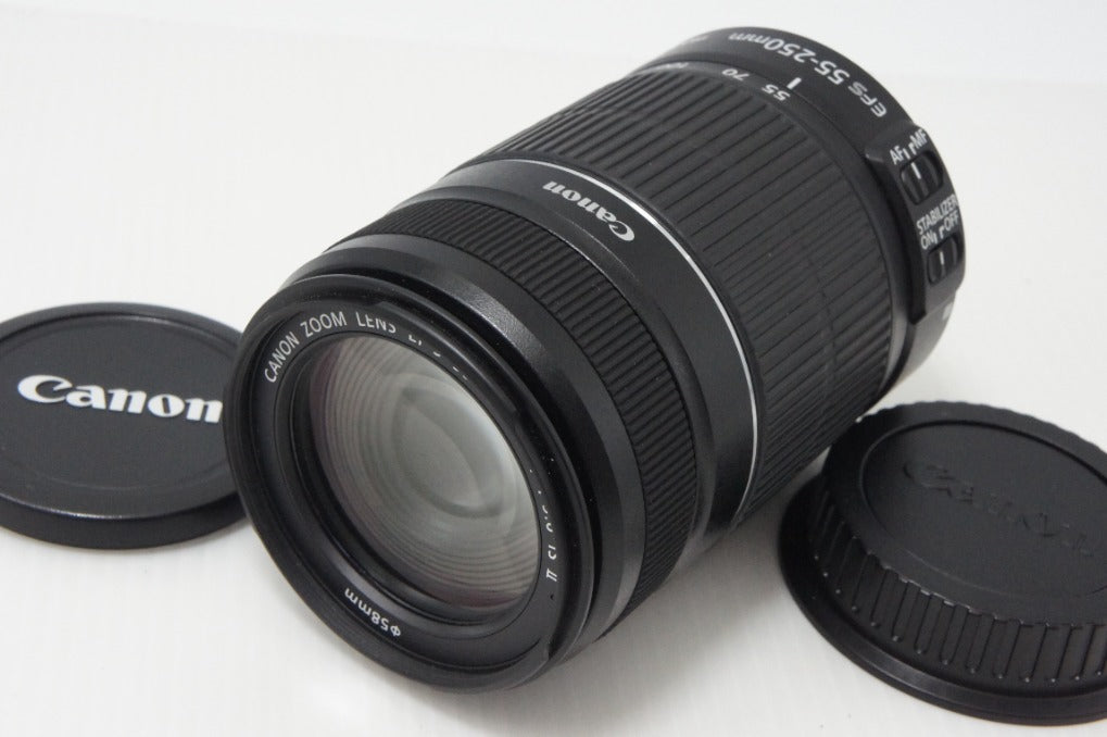 美品 Canon キヤノン EF-S 55-250mm F4-5.6 IS II ズームレンズ APS-C キット用白箱付 260710o