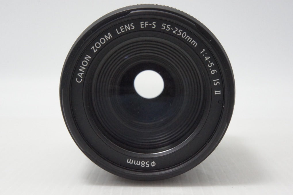 美品 Canon キヤノン EF-S 55-250mm F4-5.6 IS II ズームレンズ APS-C キット用白箱付 260710o