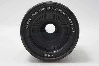 美品 Canon キヤノン EF-S 55-250mm F4-5.6 IS II ズームレンズ APS-C キット用白箱付 260710o