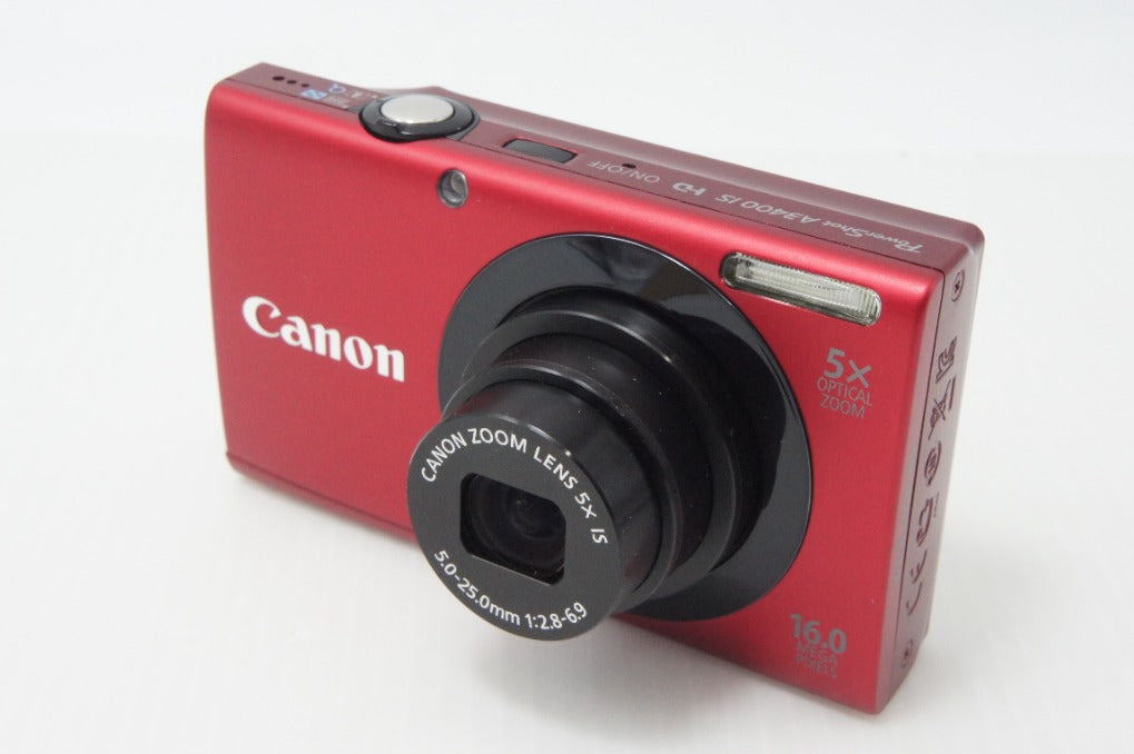 美品 Canon キヤノン PowerShot A3400 IS コンパクトデジタルカメラ レッド 元箱付 260714ad