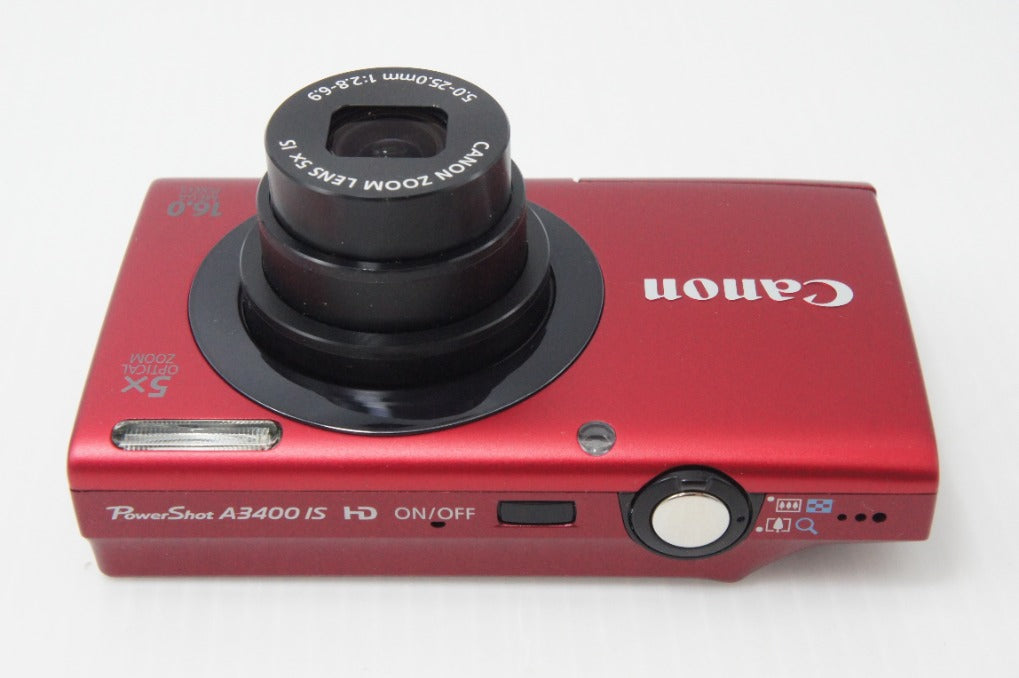 美品 Canon キヤノン PowerShot A3400 IS コンパクトデジタルカメラ レッド 元箱付 260714ad