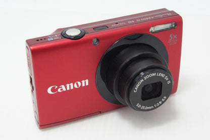 美品 Canon キヤノン PowerShot A3400 IS コンパクトデジタルカメラ レッド 元箱付 260714ad