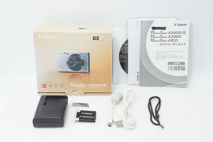 美品 Canon キヤノン PowerShot A3400 IS コンパクトデジタルカメラ レッド 元箱付 260714ad