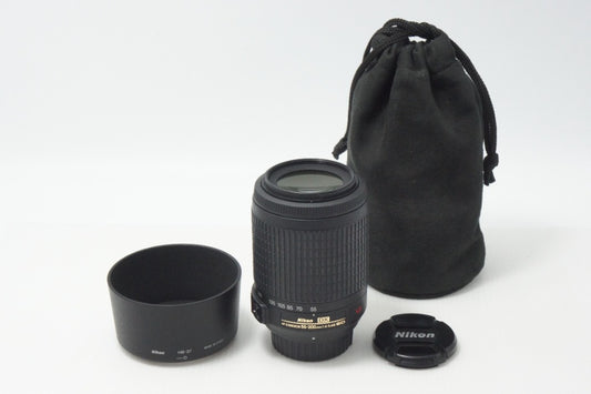 Excellent Condition Nikon AF-S DX NIKKOR 55-200mm F4-5.6G ED VR APS-C Zoom Lens with Hood and Pouch 260714ah