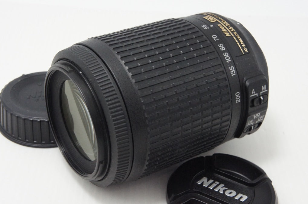 良品 Nikon ニコン AF-S DX NIKKOR 55-200mm F4-5.6G ED VR APS-C ズームレンズ フード ポーチ付 260714ah