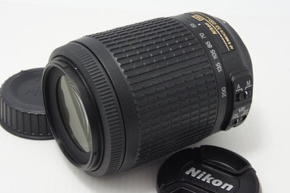 良品 Nikon ニコン AF-S DX NIKKOR 55-200mm F4-5.6G ED VR APS-C ズームレンズ フード ポーチ付 260714ah