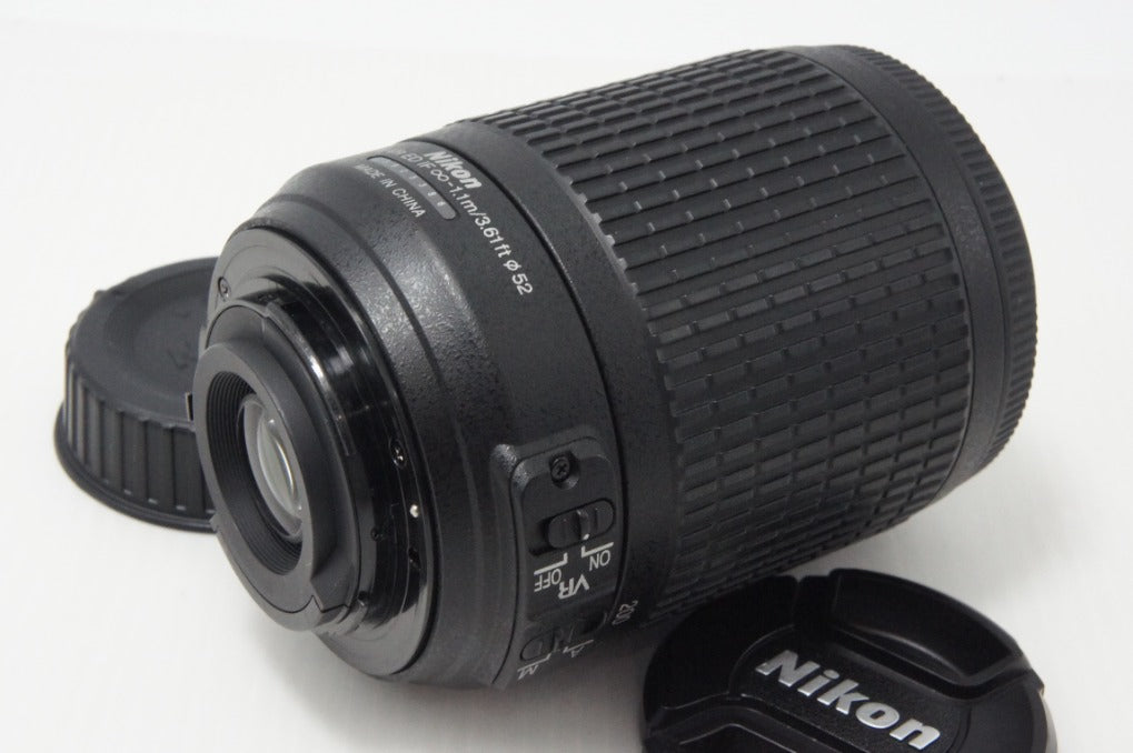 良品 Nikon ニコン AF-S DX NIKKOR 55-200mm F4-5.6G ED VR APS-C ズームレンズ フード ポーチ付 260714ah