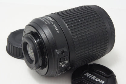 良品 Nikon ニコン AF-S DX NIKKOR 55-200mm F4-5.6G ED VR APS-C ズームレンズ フード ポーチ付 260714ah
