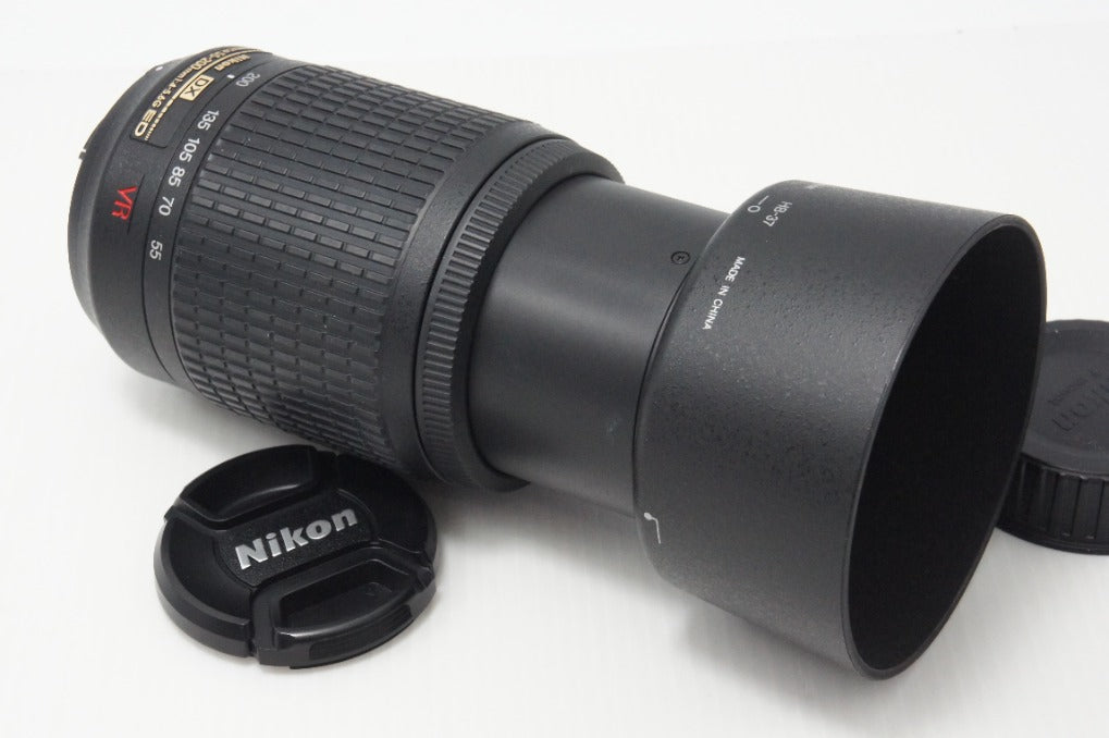 良品 Nikon ニコン AF-S DX NIKKOR 55-200mm F4-5.6G ED VR APS-C ズームレンズ フード ポーチ付 260714ah
