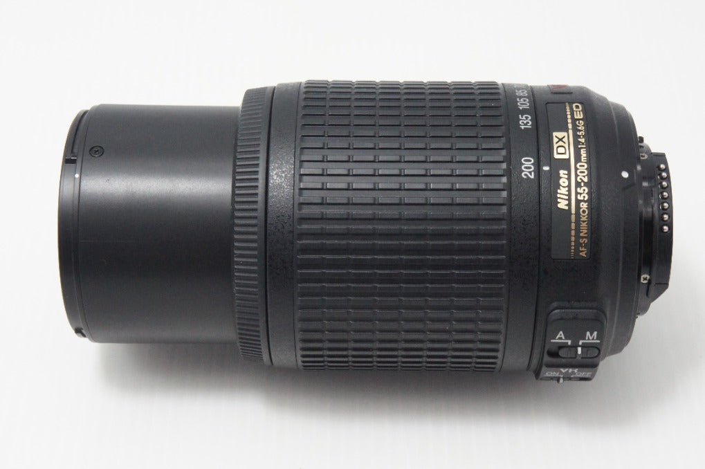 良品 Nikon ニコン AF-S DX NIKKOR 55-200mm F4-5.6G ED VR APS-C ズームレンズ フード ポーチ付 260714ah