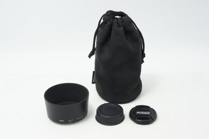良品 Nikon ニコン AF-S DX NIKKOR 55-200mm F4-5.6G ED VR APS-C ズームレンズ フード ポーチ付 260714ah