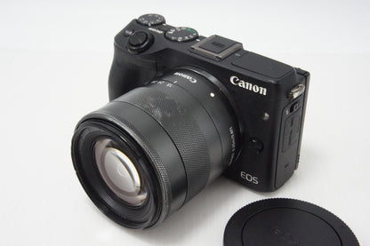 Canon キヤノン EOS M3 ボディ + EF-M 18-55mm F3.5-5.6 IS STM レンズキット ミラーレス一眼カメラ ブラック 260714an