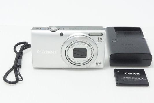 良品 Canon キヤノン PowerShot A4000 IS コンパクトデジタルカメラ シルバー 260714at