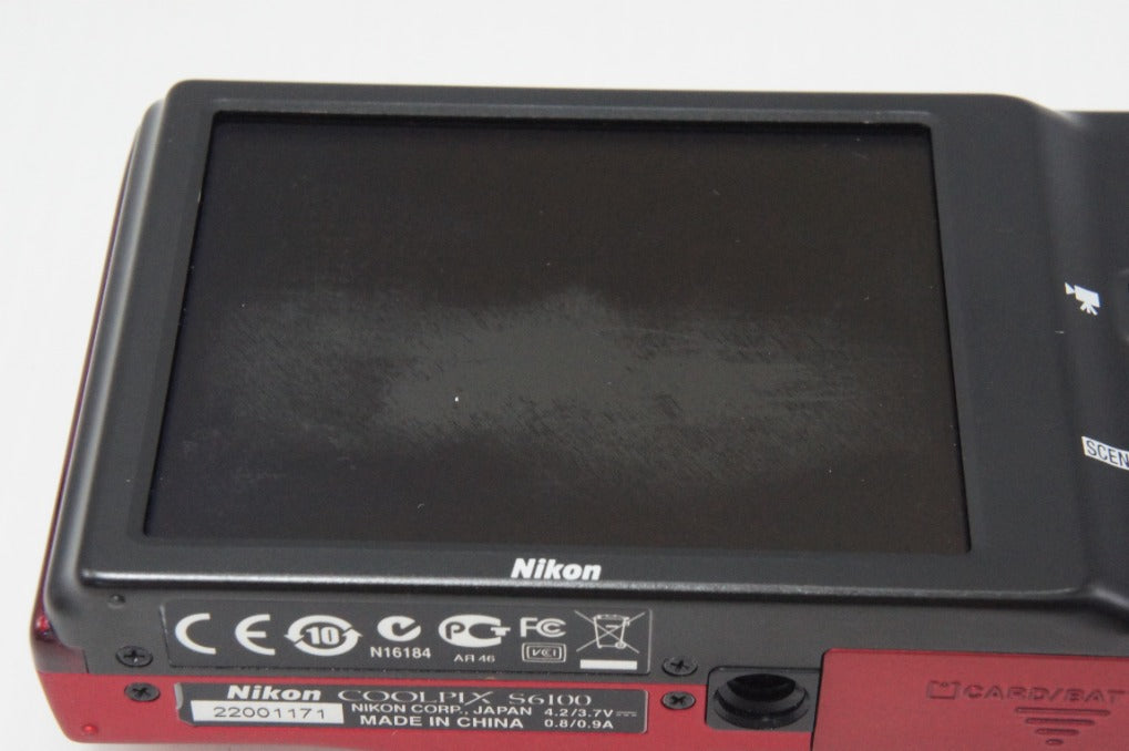 Nikon COOLPIX S6100 Compact Digital Camera Super Red 260714av
