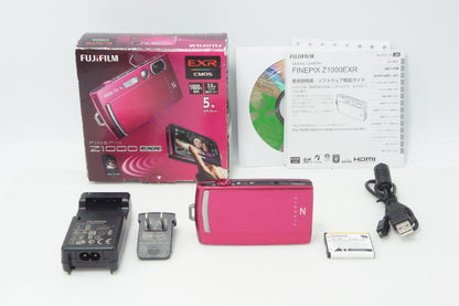 美品 FUJIFILM フジフィルム FinePix Z1000EXR コンパクトデジタルカメラ ピンク 元箱付 260714h