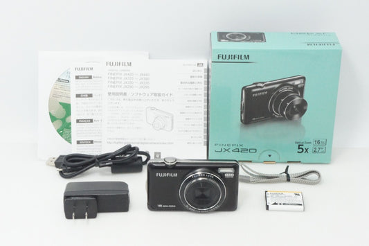 美品 FUJIFILM フジフィルム FinePix JX420 コンパクトデジタルカメラ ブラック 元箱付 260714p