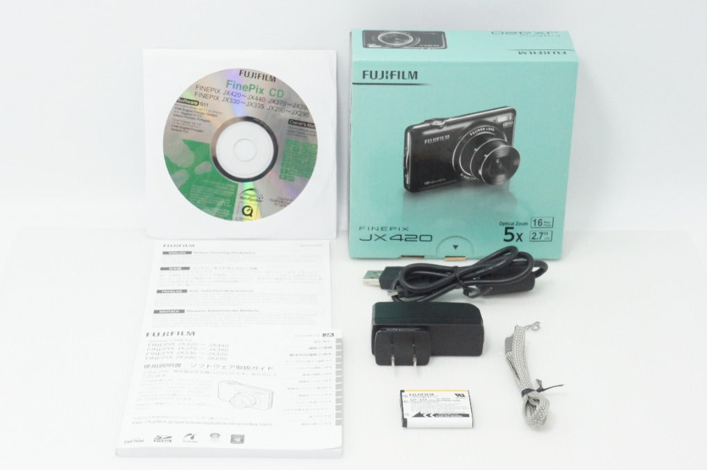 美品 FUJIFILM フジフィルム FinePix JX420 コンパクトデジタルカメラ ブラック 元箱付 260714p