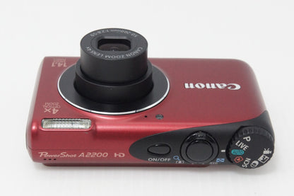 美品 Canon キヤノン PowerShot A2200 コンパクトデジタルカメラ レッド 元箱付 260714s