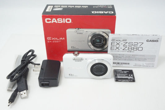 美品 CASIO カシオ EXILIM EX-ZS27 コンパクトデジタルカメラ ホワイト 元箱付 260714t