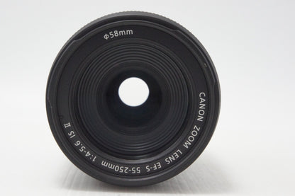 美品 Canon キヤノン EF-S 55-250mm F4-5.6 IS II APS-C ズームレンズ 260717al