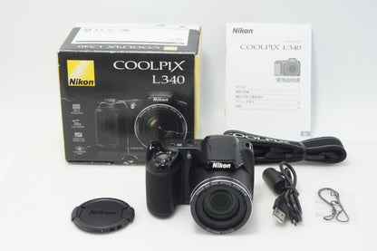 美品 Nikon ニコン COOLPIX L340 コンパクトデジタルカメラ ブラック 元箱付 260717l