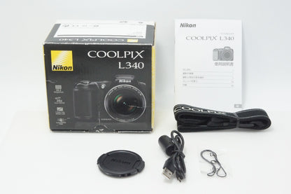 美品 Nikon ニコン COOLPIX L340 コンパクトデジタルカメラ ブラック 元箱付 260717l