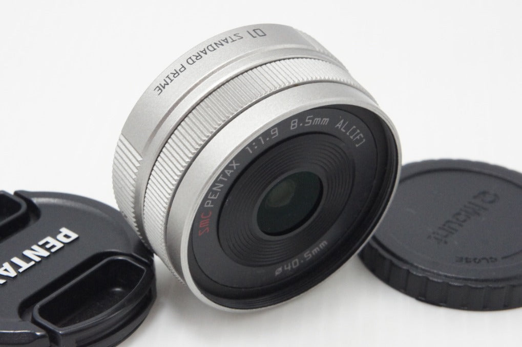 美品 PENTAX ペンタックス 01 STANDARD PRIME 8.5mm F1.9 Qシリーズ用 シルバー 260717p