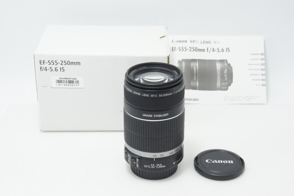 良品 Canon キヤノン EF-S 55-250mm F4-5.6 IS ズームレンズ APS-C 白箱付 260717s