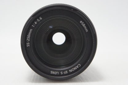 良品 Canon キヤノン EF-S 55-250mm F4-5.6 IS ズームレンズ APS-C 白箱付 260717s