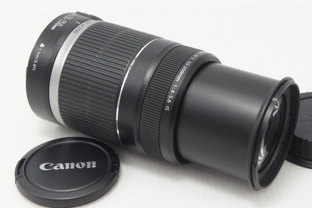 良品 Canon キヤノン EF-S 55-250mm F4-5.6 IS ズームレンズ APS-C 白箱付 260717s
