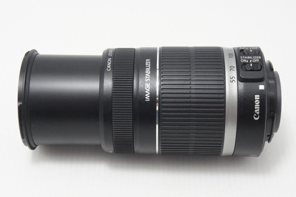 良品 Canon キヤノン EF-S 55-250mm F4-5.6 IS ズームレンズ APS-C 白箱付 260717s