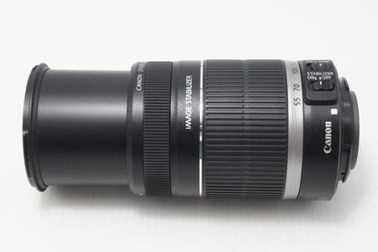 良品 Canon キヤノン EF-S 55-250mm F4-5.6 IS ズームレンズ APS-C 白箱付 260717s