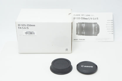 良品 Canon キヤノン EF-S 55-250mm F4-5.6 IS ズームレンズ APS-C 白箱付 260717s