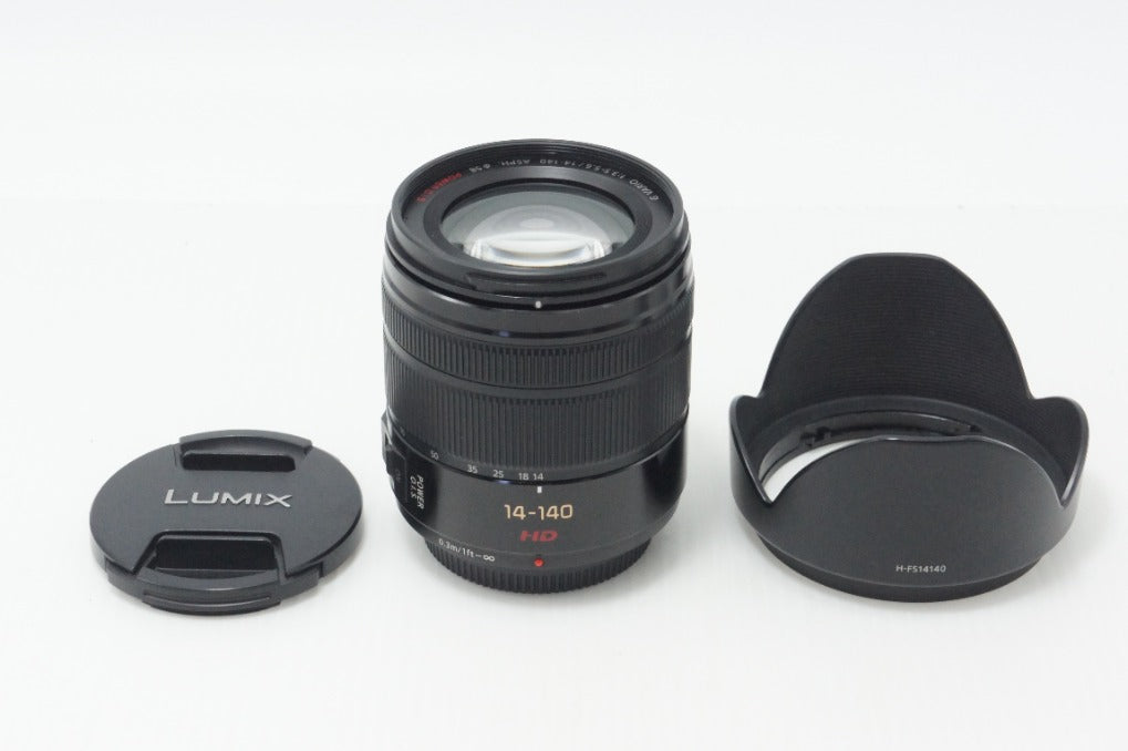 良品 Panasonic LUMIX G VARIO 14-140mm F3.5-5.6 ASPH. POWER O.I.S. H-FS14140-K マイクロフォーサーズ 260721b
