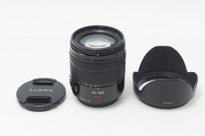 良品 Panasonic LUMIX G VARIO 14-140mm F3.5-5.6 ASPH. POWER O.I.S. H-FS14140-K マイクロフォーサーズ 260721b