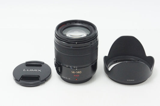 良品 Panasonic LUMIX G VARIO 14-140mm F3.5-5.6 ASPH. POWER O.I.S. H-FS14140-K マイクロフォーサーズ 260721b