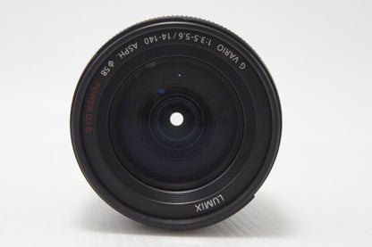 良品 Panasonic LUMIX G VARIO 14-140mm F3.5-5.6 ASPH. POWER O.I.S. H-FS14140-K マイクロフォーサーズ 260721b