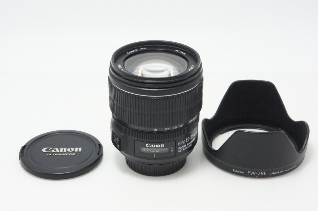 良品 Canon キヤノン EF-S 15-85mm F3.5-5.6 IS USM APS-C ズームレンズ フード付 260721f